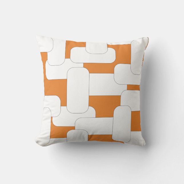 Linked White & Orange Cushion (Front)