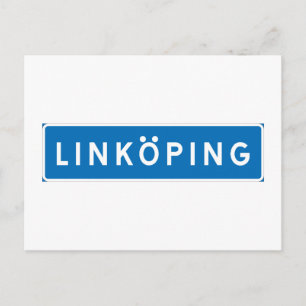 Linkoping, Swedish road sign Postcard