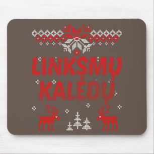 Linksmu Kaledu Lithuanian Merry Christmas Gift Mouse Pad