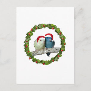 Linnie Christmas wreath Holiday Postcard