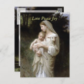 L'innocence by Bougeureau, christmas postcards (Front/Back)