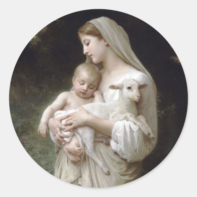L'Innocence, William-Adolphe Bouguereau Classic Round Sticker (Front)