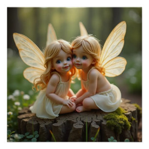Linny & Lane Baby Fairies Poster