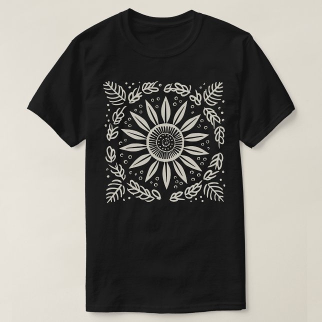 Lino Cut Flower 4 T-Shirt (Design Front)