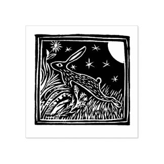 Lino Cut Hare Stamp