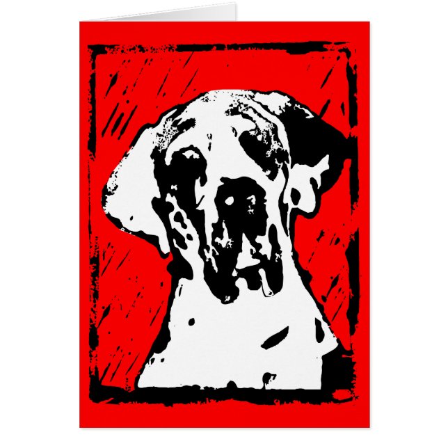 Lino Cut print Design Great Dane Esra  (Front)