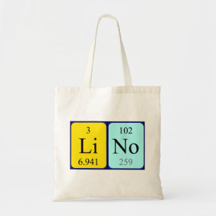Lino periodic table name tote bag