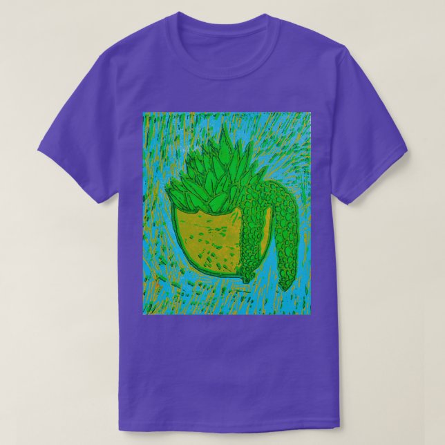 lino printed succulent 7 T-Shirt (Design Front)