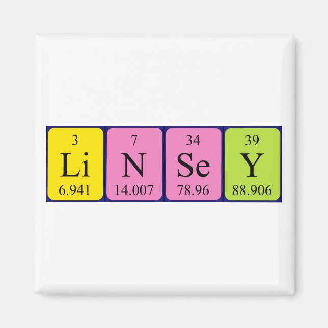 Linsey periodic table name magnet (Front)