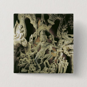 Lintel with Shiva Nataraja, Kakatiya dynasty 15 Cm Square Badge