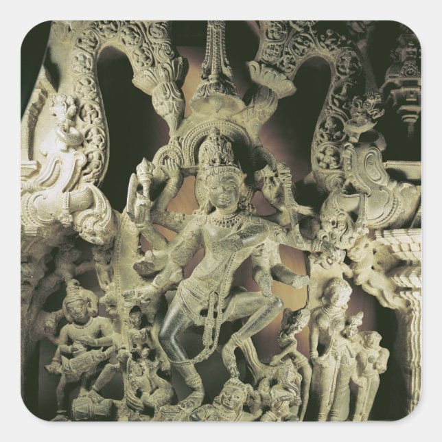 Lintel with Shiva Nataraja, Kakatiya dynasty Square Sticker (Front)