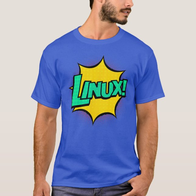 Linu IT Systems Engineer Geek Nerd Retro Comic T-Shirt (Front)
