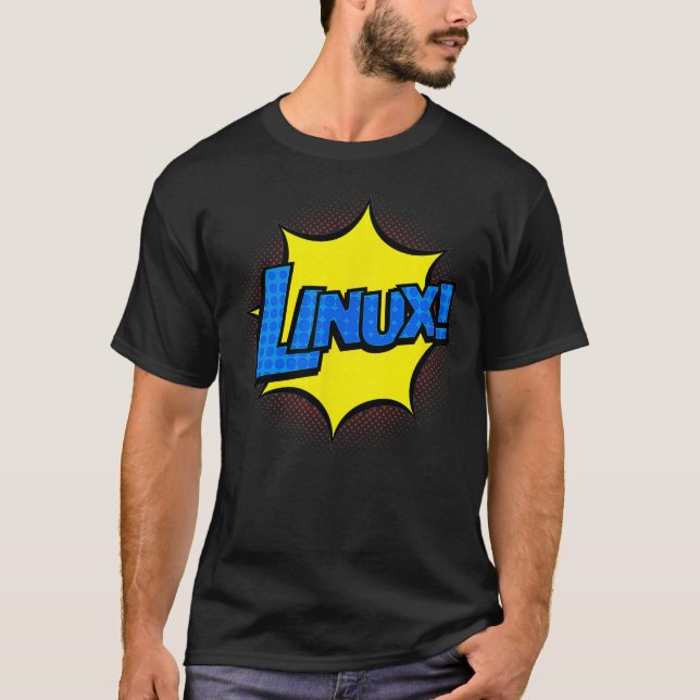 Linu IT Systems Engineer Nerd Geek Retro Comic T-Shirt (Front)