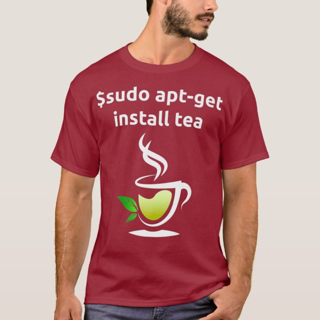Linu Sudo AptGet Install Tea Uni Computer Gift T-Shirt (Front)