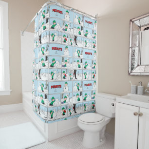 Linus Builds A Snowman Shower Curtain