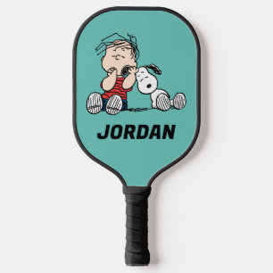 Linus Comforted With Snoopy's Ear   Add Your Name Pickleball Paddle