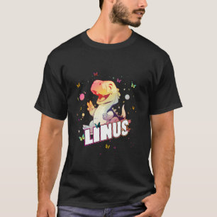 LINUS - Cute Boy Name with cute Dinosaur T-Shirt