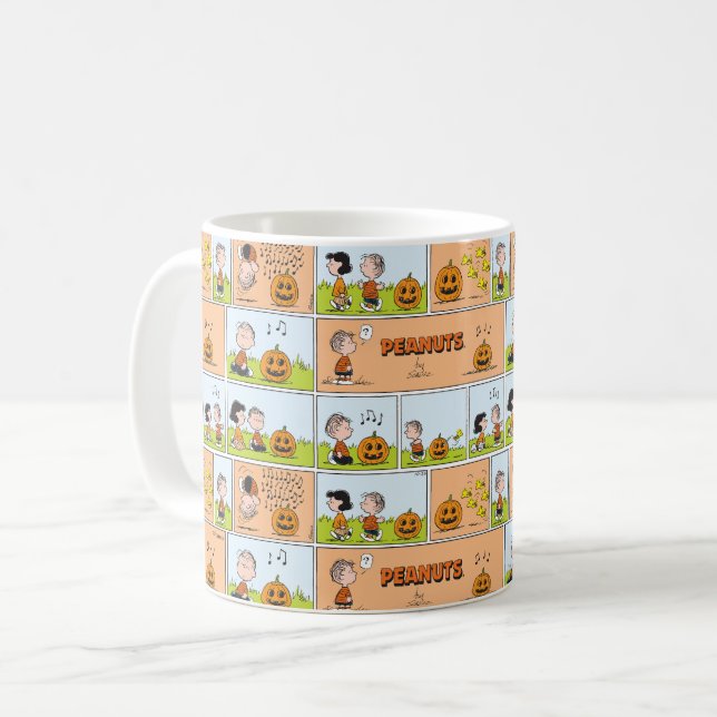 Linus & Lucy | Singing Jack-O-Lantern Coffee Mug (Front Left)