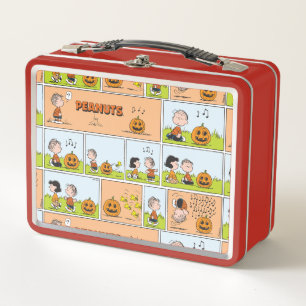 Linus & Lucy   Singing Jack-O-Lantern Metal Lunch Box
