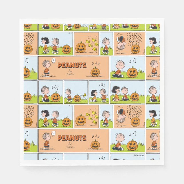 Linus & Lucy | Singing Jack-O-Lantern Napkin (Front)