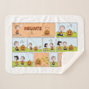 Linus & Lucy   Singing Jack-O-Lantern Sherpa Blanket