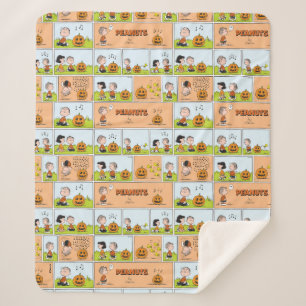 Linus & Lucy   Singing Jack-O-Lantern Sherpa Blanket