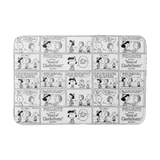 Linus Tells Lucy She's Crabby Bath Mat (Front)