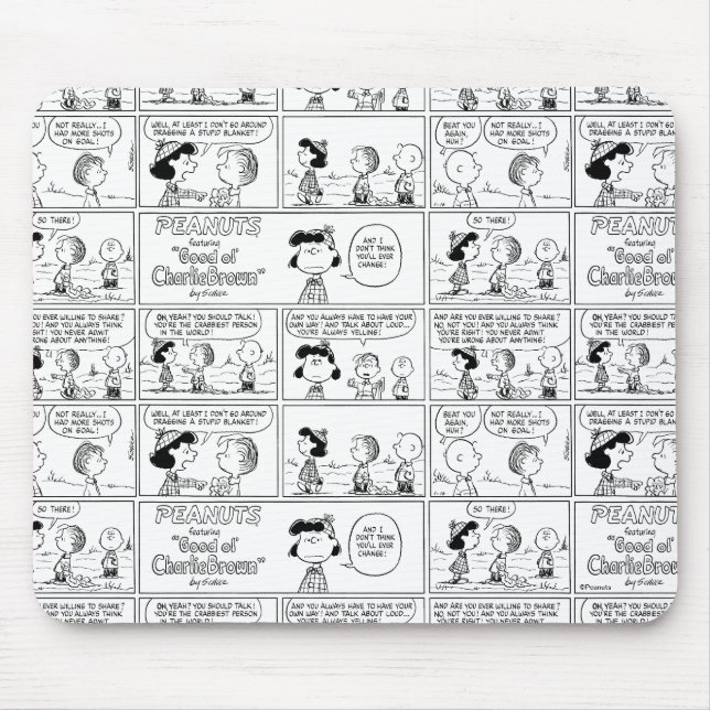 Linus Tells Lucy She's Crabby Mouse Pad (Front)