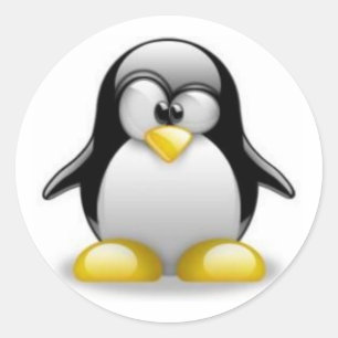 Linux adhesive classic round sticker