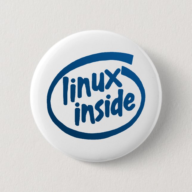 Linux Inside 6 Cm Round Badge (Front)