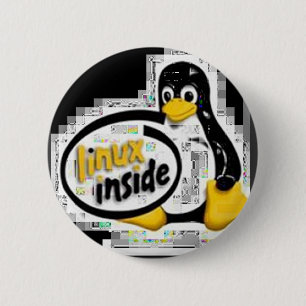 LINUX INSIDE Tux the Linux Penguin Logo 6 Cm Round Badge