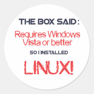 Linux is better classic round sticker