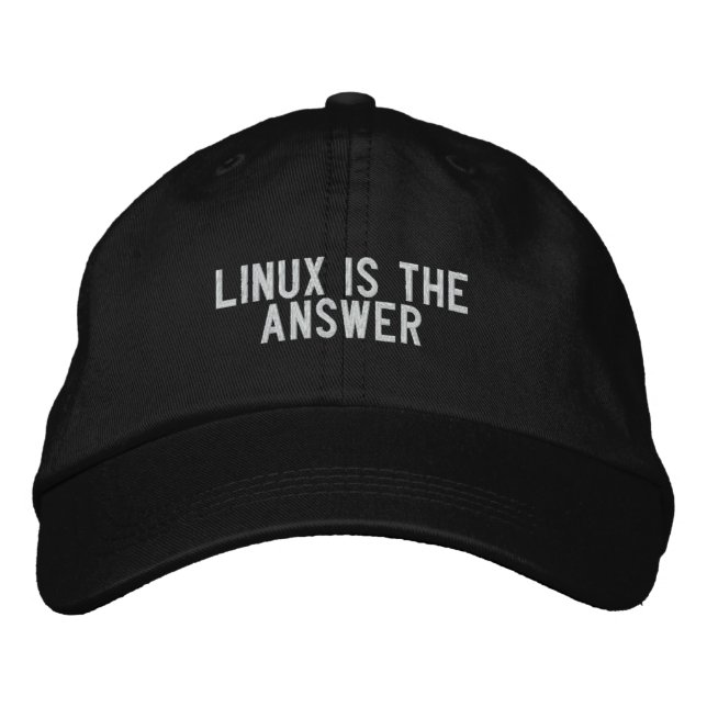LINUX is the answer Embroidered Hat (Front)