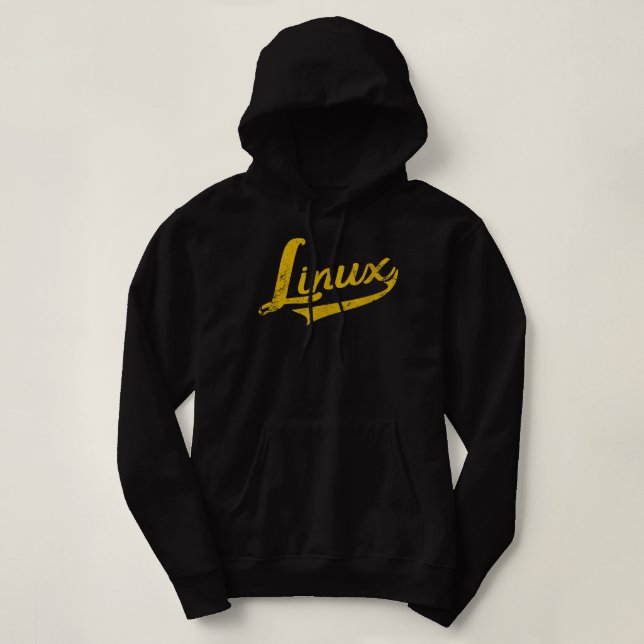 Linux IT Systems Engineer Nerd Geek Throwback  Hoodie (Design Front)