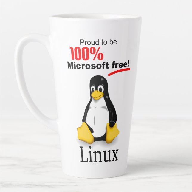 Linux Large Latte Mug - Microsoft Free (Left)