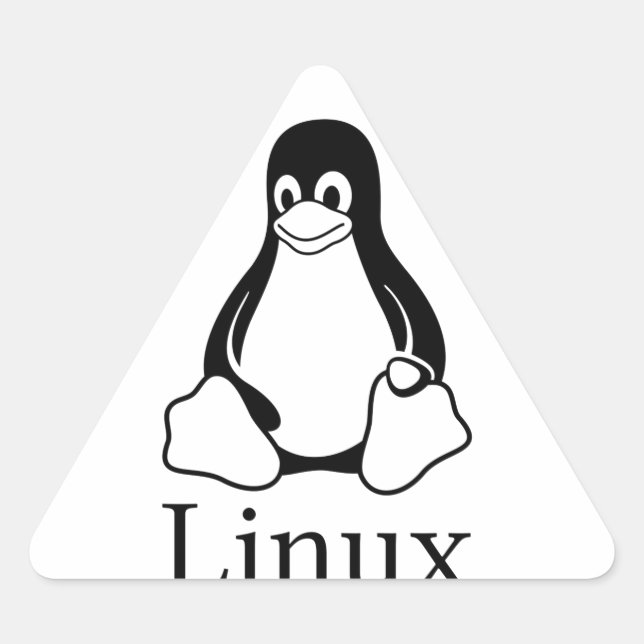 Linux Logo w/ Tux the Linux Penguin Triangle Sticker (Front)