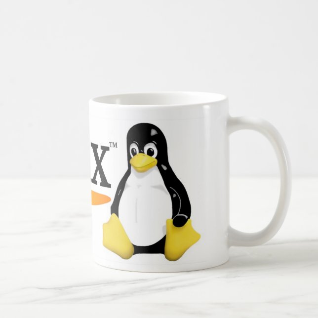Linux Logo with Tux Products Coffee Mug (Right)