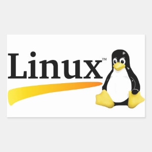 Linux Logo with Tux Products Rectangular Sticker