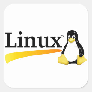 Linux Logo with Tux Products Square Sticker
