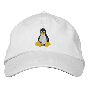 Linux logo with Tux the penguin Embroidered Hat