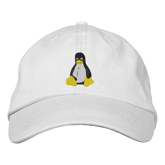 Linux logo with Tux the penguin Embroidered Hat (Front)
