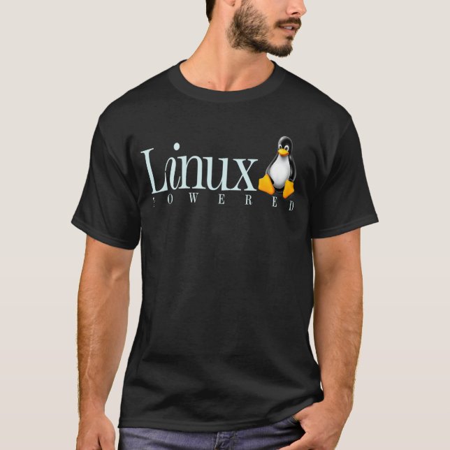 Linux Os  Powered by Linux Penguin Tee-Shirt T-Shirt (Front)