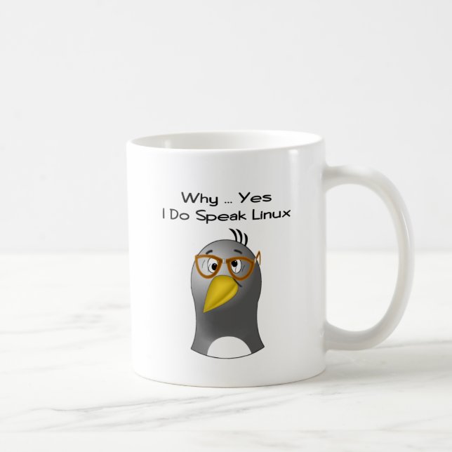 Linux Penguin Nerd Mug (Right)