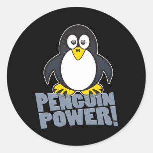 Linux Penguin Power Classic Round Sticker