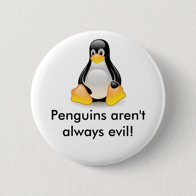 linux-penguin-tux 6 cm round badge (Front)