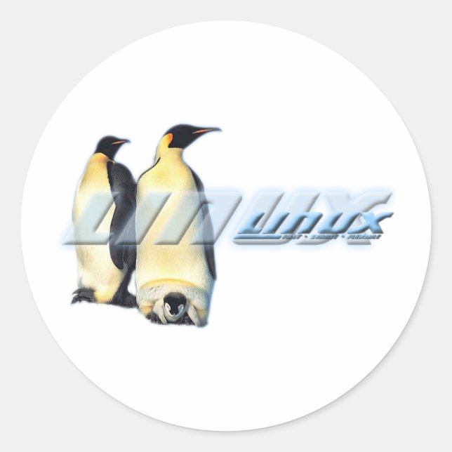 Linux Penguins Classic Round Sticker (Front)