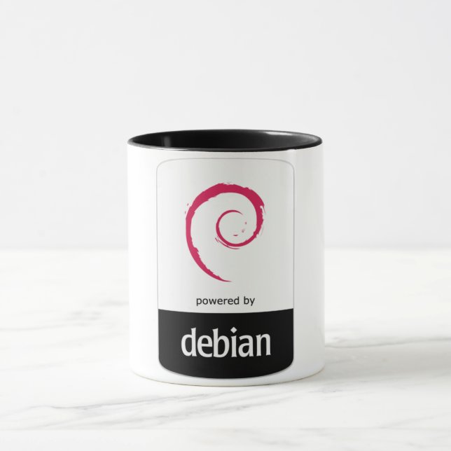Linux -Powered by Debian Mug (Center)