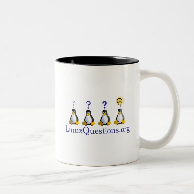 Linux Questions Logo Two-Tone Coffee Mug (Right)
