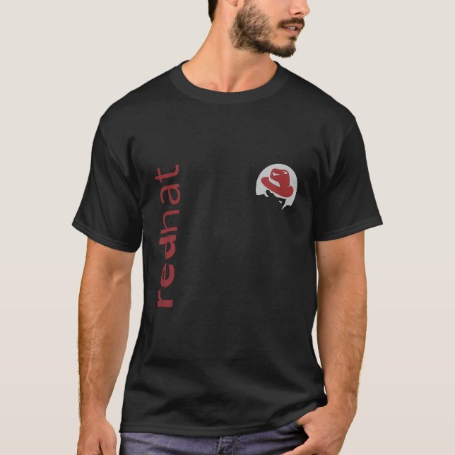 Linux Red Hat Fan Tee Tux Penguin Open Source Os L (Front)