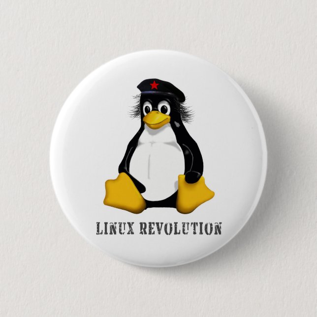 Linux Revolution 6 Cm Round Badge (Front)